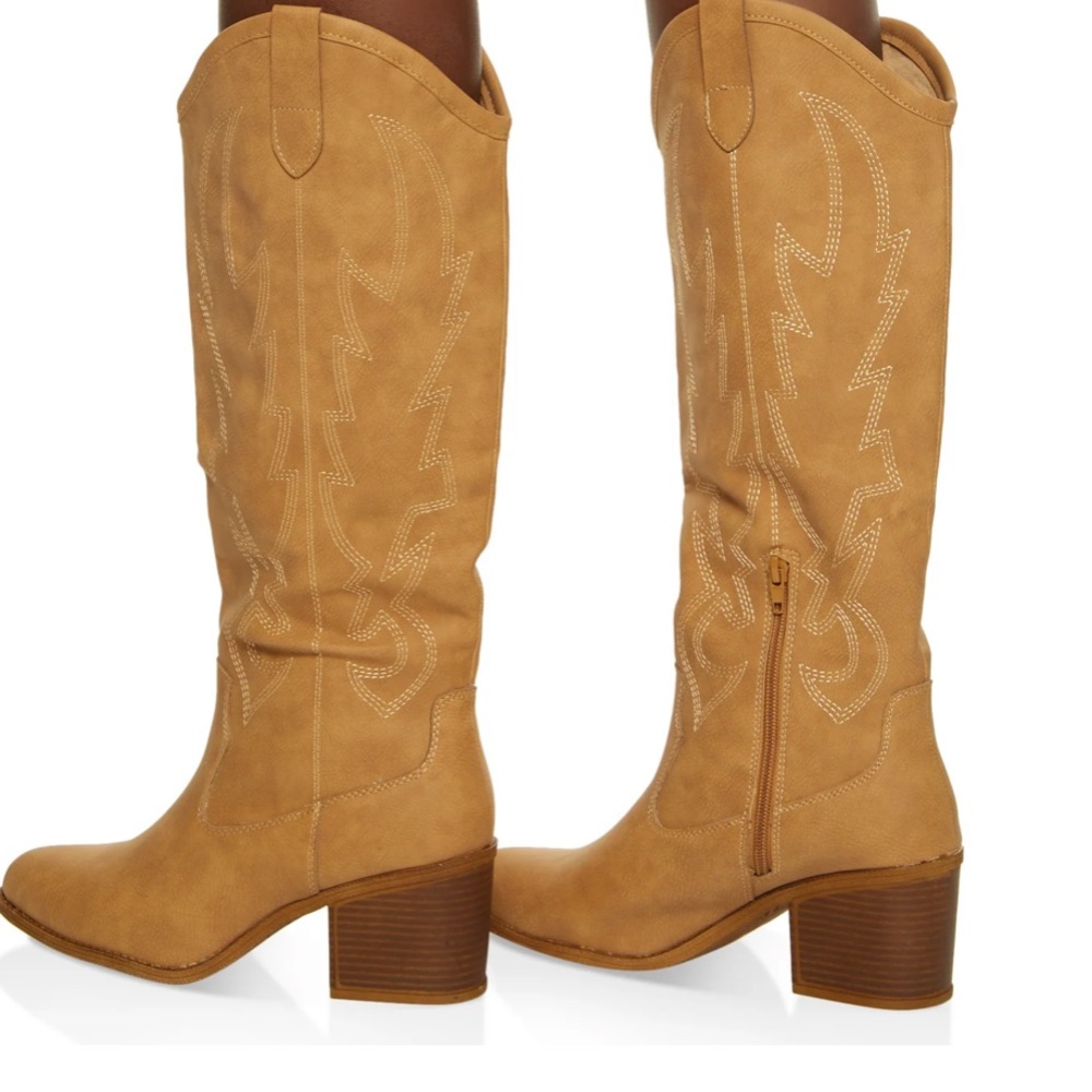 NEW🔥 Embroidered Cowboy Cowgirl Western Knee High Boots - Picture 2 of 5